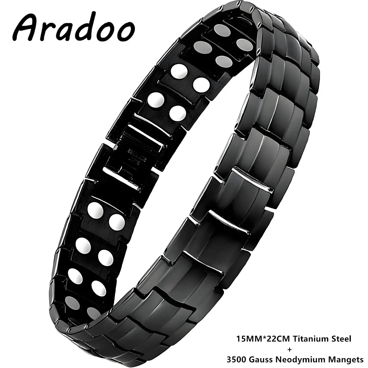 ARADOO Premium Copper Bracelet for Men with Strength 5000 Gauss Magnets Titanium Steel Wristband Jewelry Gifts Ai-TechWorld 