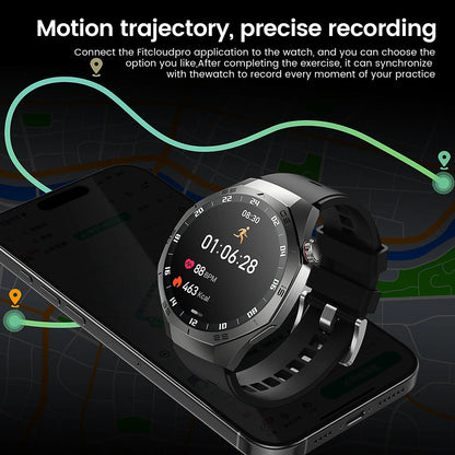 2025New For Android and ios Smart Watch Men AMOLED Screen GPS Motion trajectory Heart Rate Bluetooth Calls SmartWatch Waterproof Ai-TechWorld 
