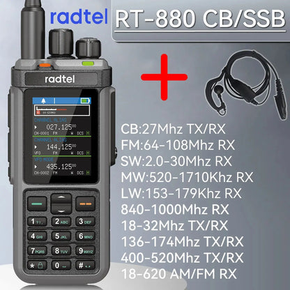 Radtel RT-880 10w Multi Band Ham Radio HF UHF VHF  with AM USB LSB CW CB LW MW SW SSB , 1024 Channels, Cross Band Repeaper Ai-TechWorld 