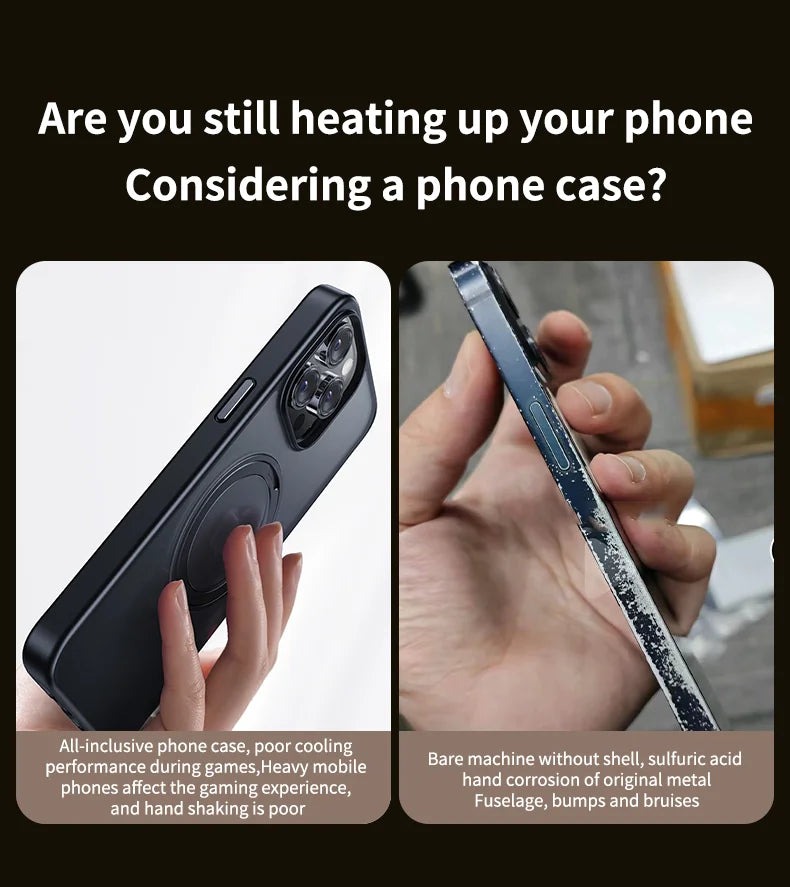 Camera Protection + Hybrid Silicone Frame Aluminum Metal Phone Case For iPhone 17 16 15 Pro Max 14 13 Better Heat Bumper Ai-TechWorld 