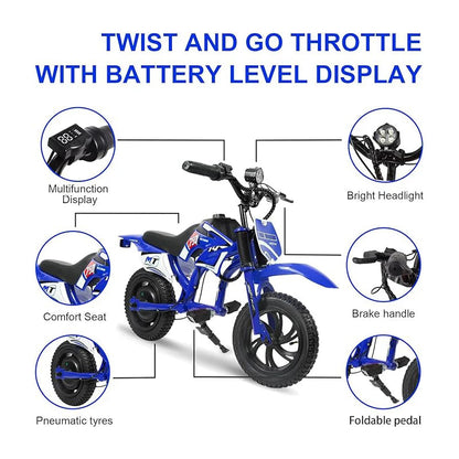 25V Electric Dirt Bike 200W Electric Motorcycle Up to 10MPH & 7 Miles Long Range 3-Speed Modes Motorcycle for Kids Ages 3-10 Ai-TechWorld 