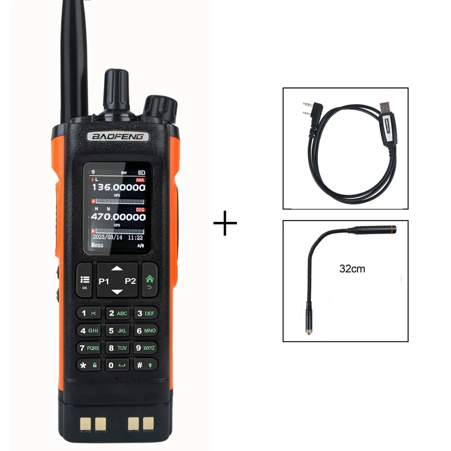 Baofeng DM-32 GPS APRS AES256 Encryption DMR Digital Analog UHF VHF Dual Band 8W Air Band FM Walkie Talkie DM-32UV Ai-TechWorld 