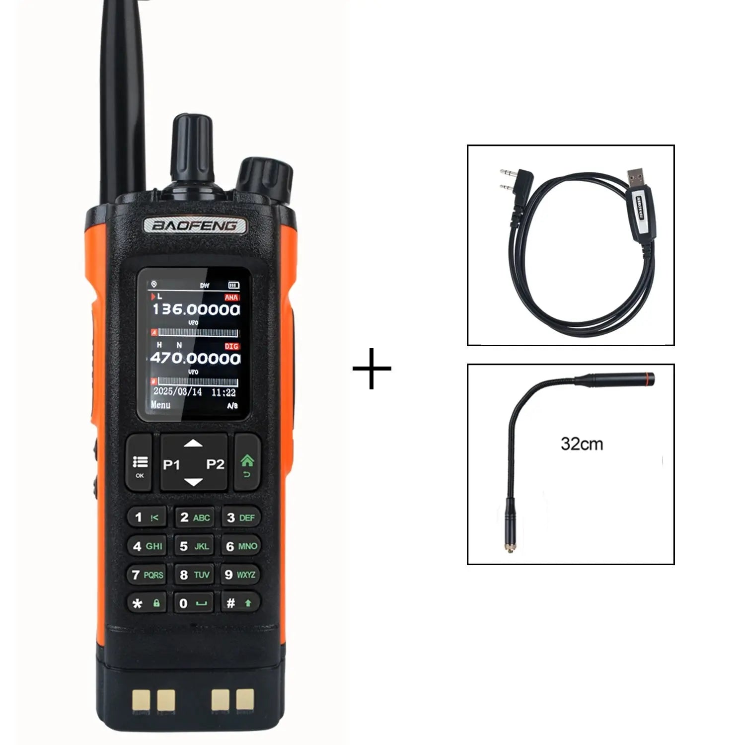 Baofeng DM-32 GPS APRS AES256 Encryption DMR Digital Analog UHF VHF Dual Band 8W Air Band FM Walkie Talkie DM-32UV Ai-TechWorld 