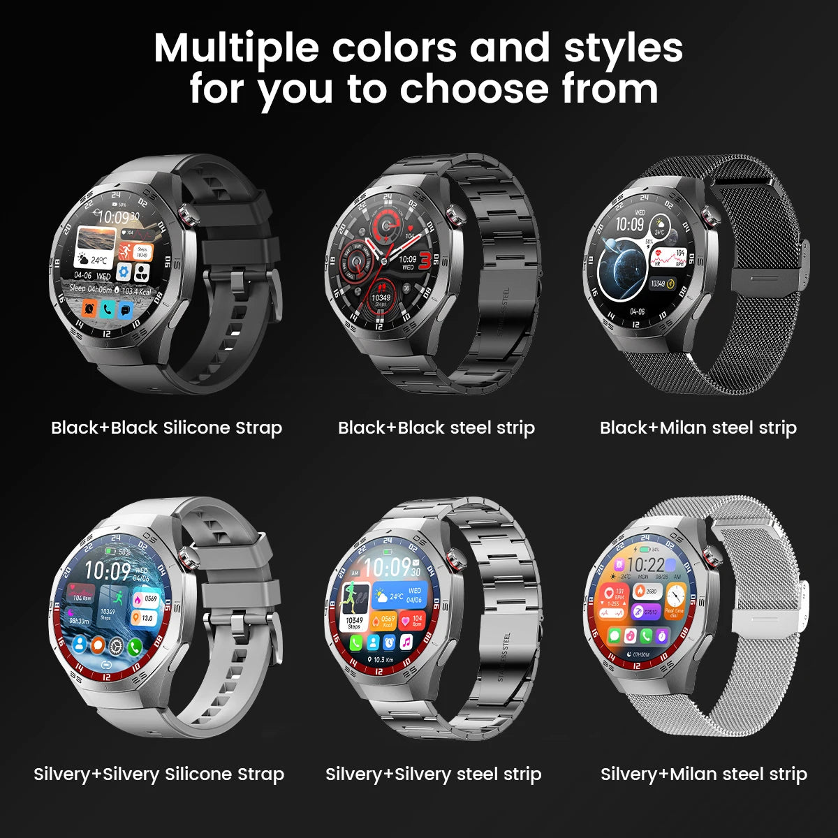2025New For Android and ios Smart Watch Men AMOLED Screen GPS Motion trajectory Heart Rate Bluetooth Calls SmartWatch Waterproof Ai-TechWorld 