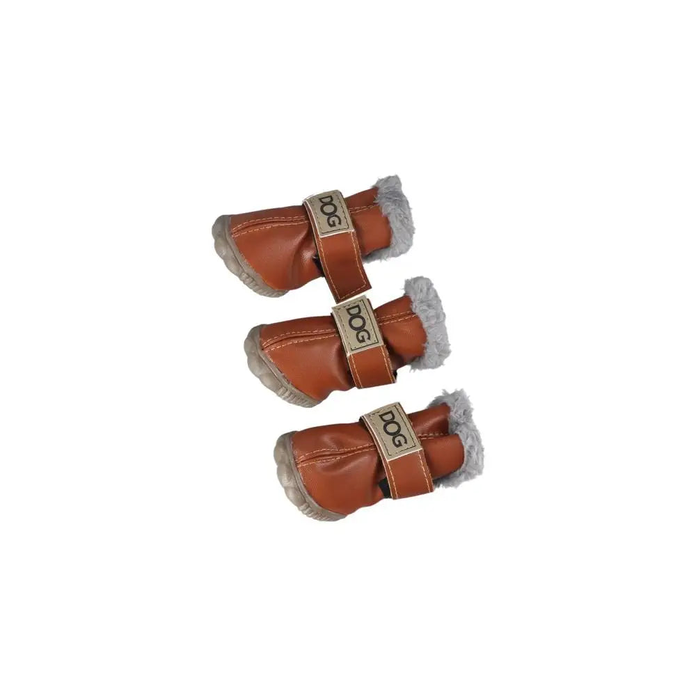 Dog Rainshoes Warm Pet Snow Boots Waterproof Soft Winter Pet Dog Shoes Plush/PU Non Slip for 4Pcs/Set Chihuahua Ai-TechWorld 