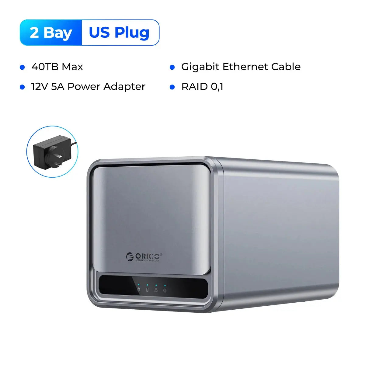 ORICO Personal Network Attached Storage Support Remote Access Share Data Intelligent Classification Automatic Backup 2/5-bay Ai-TechWorld 