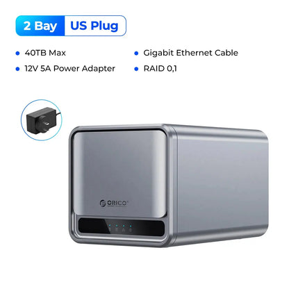 ORICO Personal Network Attached Storage Support Remote Access Share Data Intelligent Classification Automatic Backup 2/5-bay Ai-TechWorld 