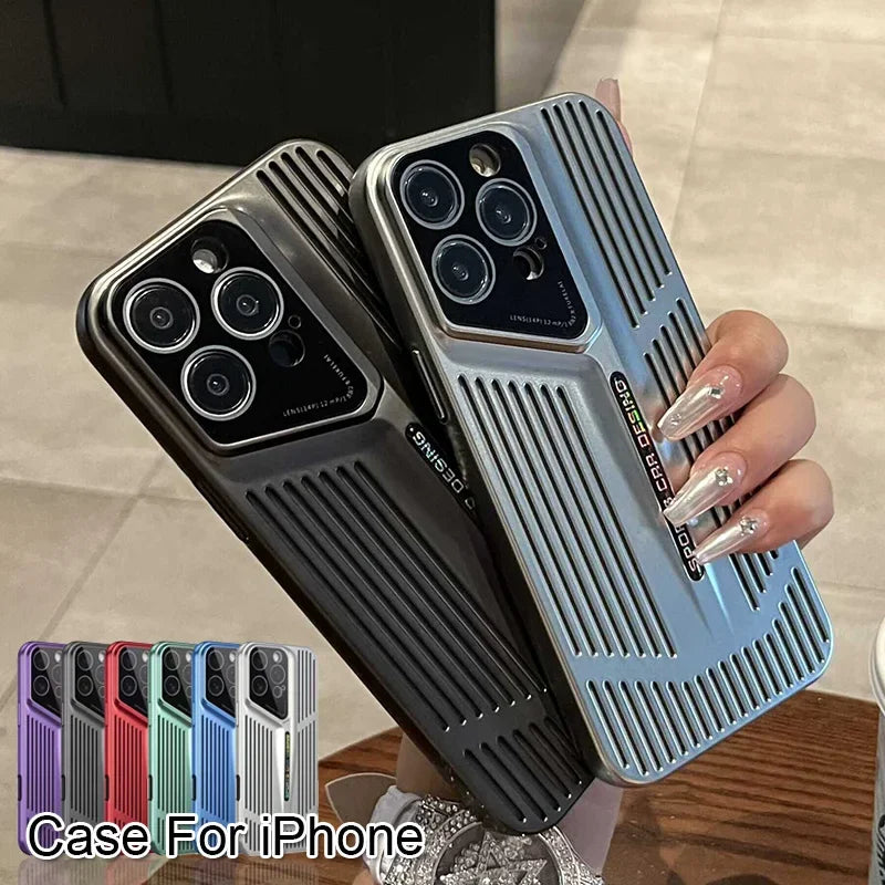 Comes With lLns Film Breathable Heat Dissipation Cooling Cases For iPhone 16 15 Pro Max 14 13 12 11 PC Hard Back Covers Ai-TechWorld 