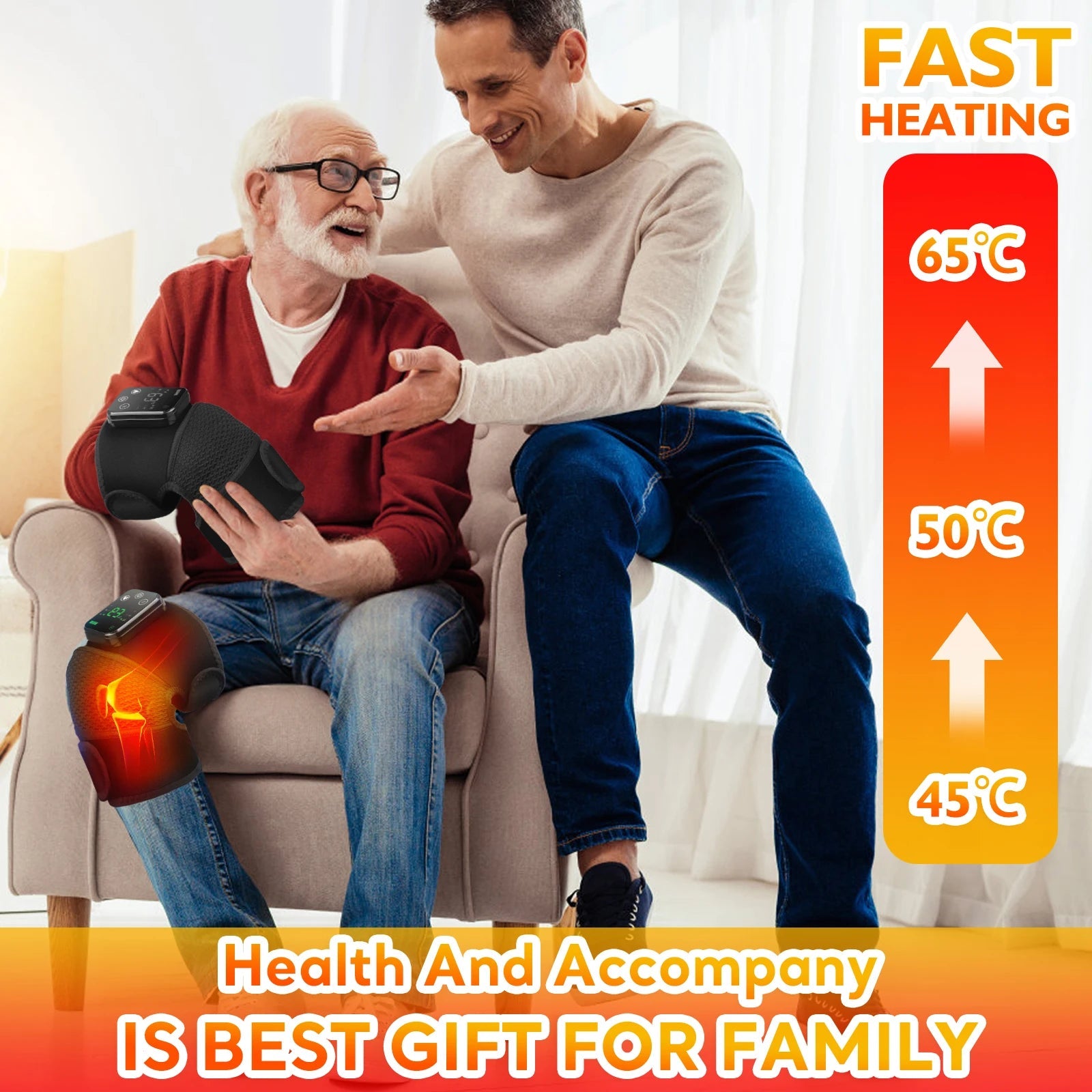 Thermal Knee Massager 3 in 1 Shoulder Knee Elbow Heating Massage Support Brace Rechargeable Vibration Pad Machine Muscle Relax Ai-TechWorld 