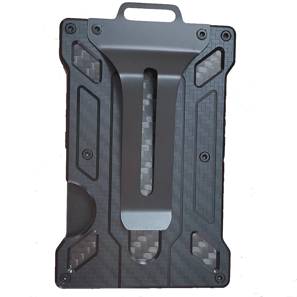 Wallet for Men Slim Aluminum Metal Money Clip with 1 Clear Window ID Badge Holder RFID Blocking Holds Up 15 Cards with Cash Clip Ai-TechWorld 