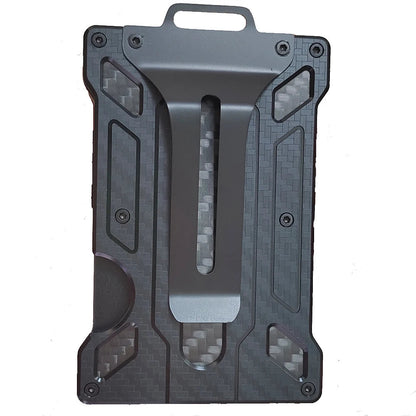 Wallet for Men Slim Aluminum Metal Money Clip with 1 Clear Window ID Badge Holder RFID Blocking Holds Up 15 Cards with Cash Clip Ai-TechWorld 