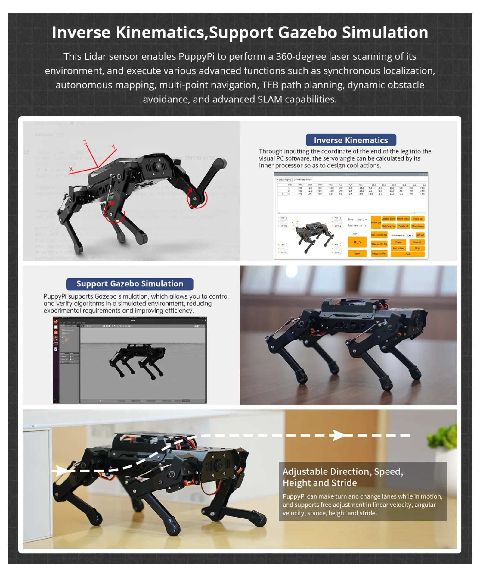Hiwonder PuppyPi ROS quadruped robot dog, bionics, intelligent programming, AI visual recognition Ai-TechWorld 