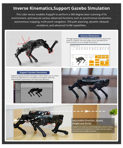 Hiwonder PuppyPi ROS quadruped robot dog, bionics, intelligent programming, AI visual recognition Ai-TechWorld 