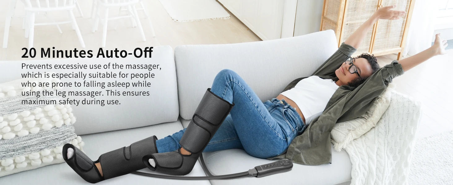 Nekteck Leg Massager Air Compression Calf Wraps Air Pressure Massage for Blood Circulation and Relaxation Lymphatic Drainage Ai-TechWorld 