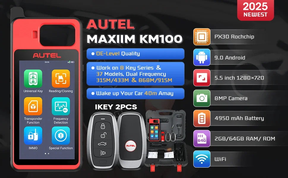 Autel MaxiIM KM100 Advanced One-Minute Key Generation Tool IMMO Key programming Key Renewal and Transponder Editing PK IM508S Ai-TechWorld 