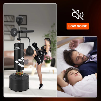5 in 1 Punching Bag with Stand for Adult & Kids, Freestanding Speed Bag Hitting Target Heavy Kickboxing Bag, 2 Packages Deliver Ai-TechWorld 
