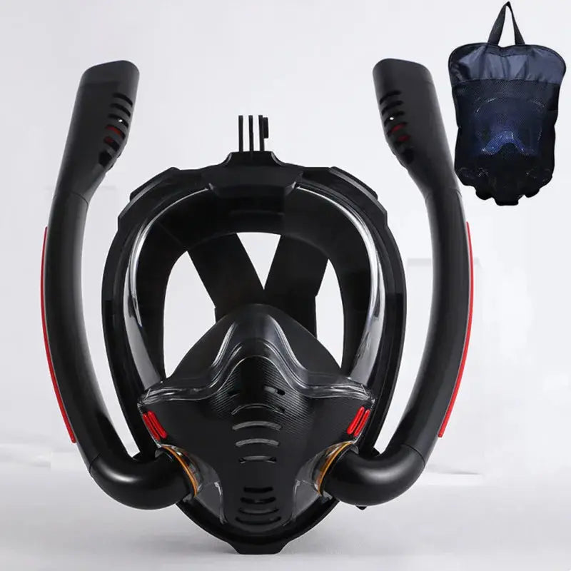 Snorkeling Mask Double Tube Silicone Full Dry Diving Mask Adult Swimming Mask Diving Goggles Self Contained Underwater Breathing Ai-TechWorld 