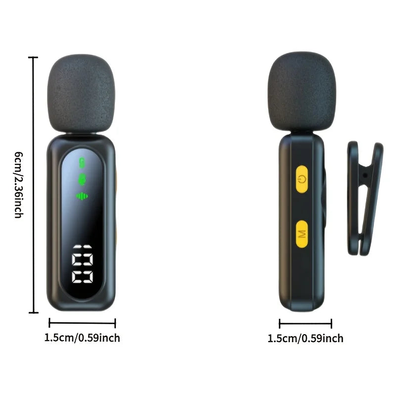 Professional Wireless Lavalier Microphone System with Intelligent Noise Cancellation Lapel Mic For Vlog&Interviews&Conferences Ai-TechWorld 