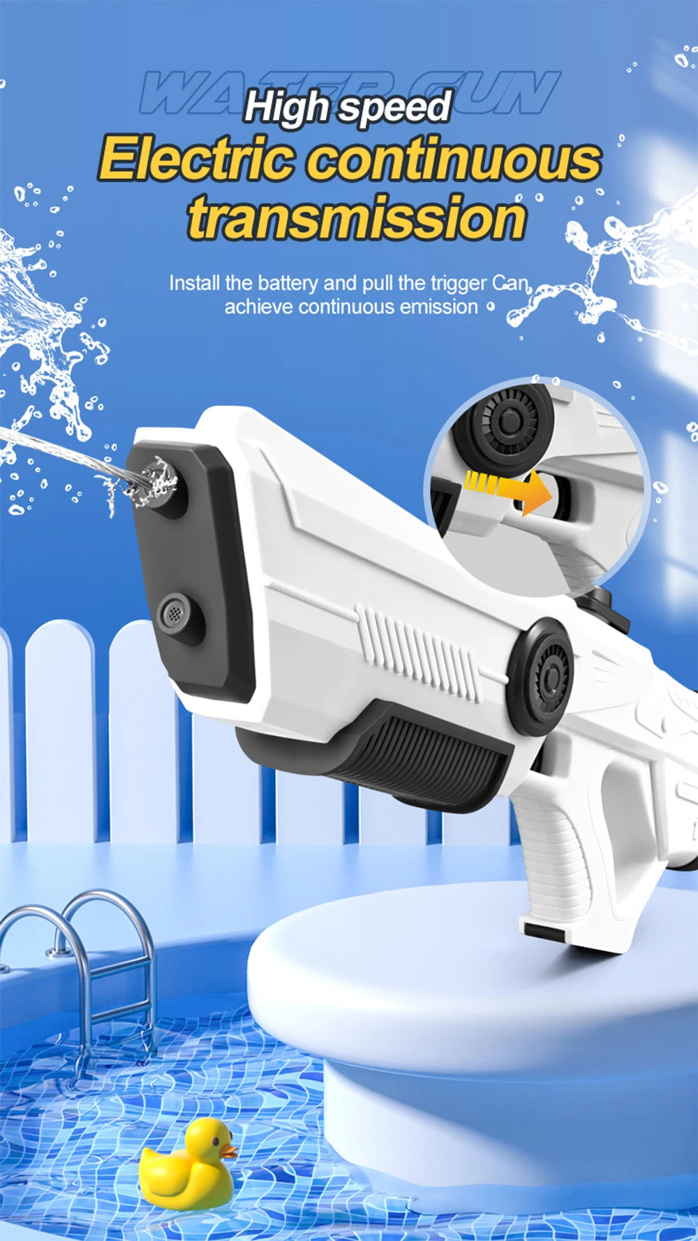 Electric Automatic Water Storage Gun Toys Portable Children Summer Beach Outdoor Fight Fantasy Spray Gun Toys Boy Kid Adult Game Ai-TechWorld 