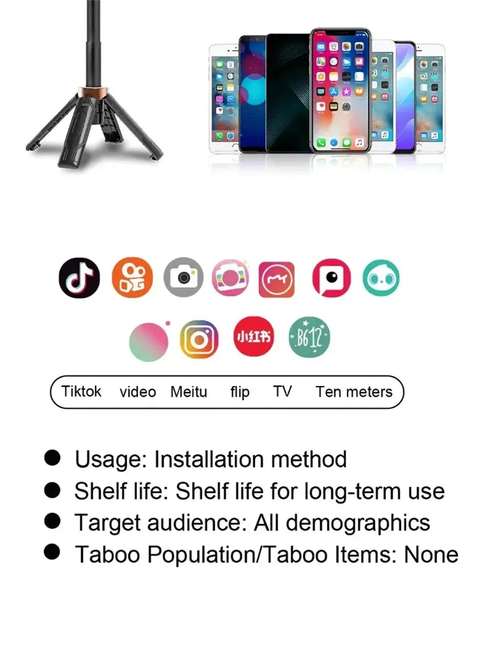 2025 new Selfie Stick Tripod with Wireless Bluetooth Remote, Portables Foldable Stand for iPhone Smartphone Vlog Shooting Record Ai-TechWorld 