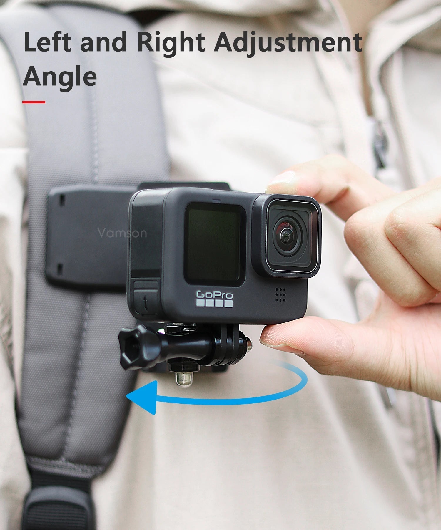 Vamson Backpack Clip for Insta360 x3 for GoPro Hero 11 10 9 Camera 360° Rotate Shoulder Belt Mount Accessories for Dji Action Ai-TechWorld 