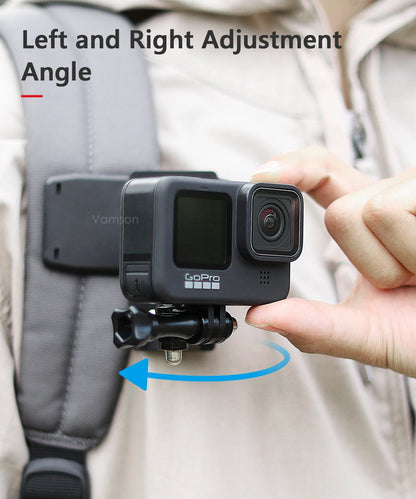 Vamson Backpack Clip for Insta360 x3 for GoPro Hero 11 10 9 Camera 360° Rotate Shoulder Belt Mount Accessories for Dji Action Ai-TechWorld 