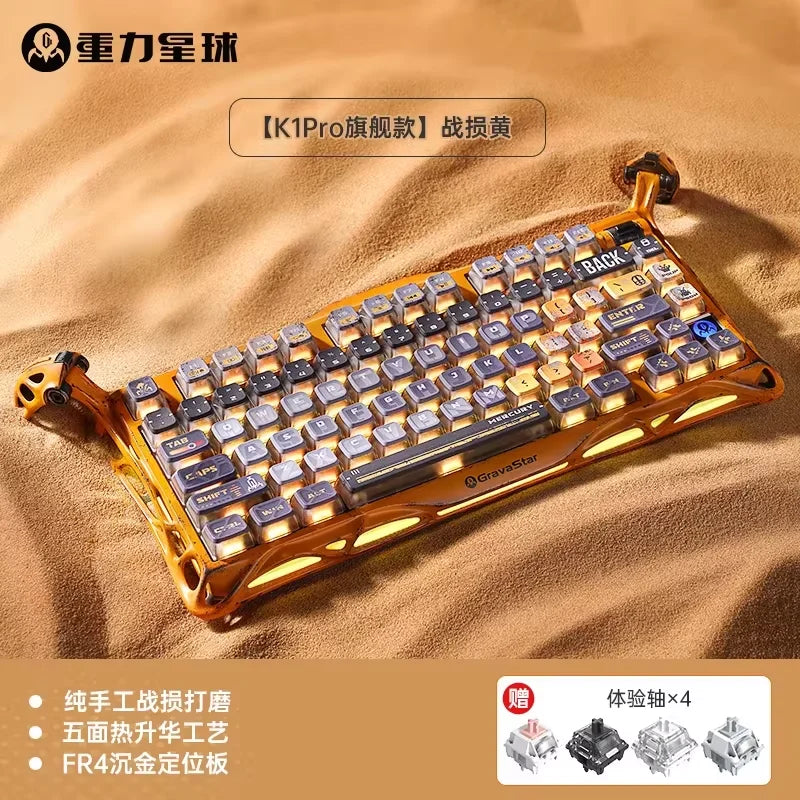 GravaStar K1 Pro Breaking Cocoon Mechanical Keyboards Long Battery Life Wireless Custom Tri-Mode Gaming Keyboard PC E-Sport Gift Ai-TechWorld   ai-techworld