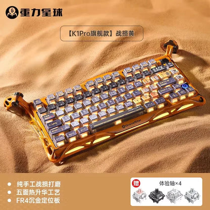 GravaStar K1 Pro Breaking Cocoon Mechanical Keyboards Long Battery Life Wireless Custom Tri-Mode Gaming Keyboard PC E-Sport Gift Ai-TechWorld   ai-techworld
