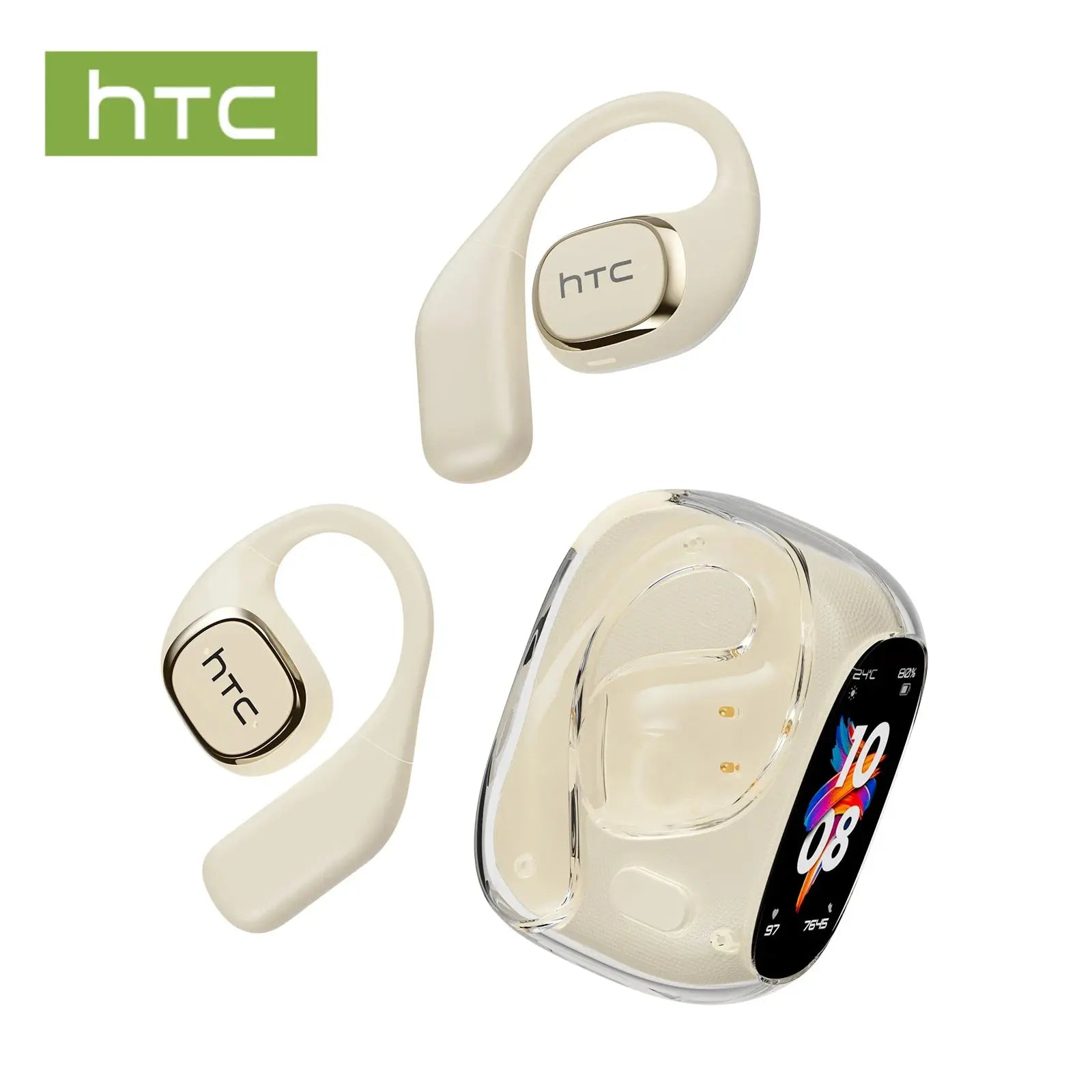 Translator HTC NE11 Bluetooth 6.0 OWS Wireless Headphones Translation Earphones Full-Color Touch Screen Ultra Long Battery Life Ai-TechWorld 