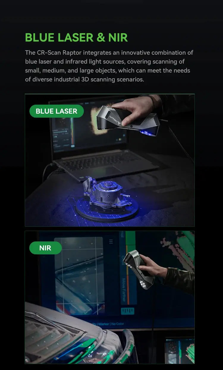 Creality 3D Scanner CR-Scan Raptor Blue NIR Light 0.02mm Accuracy 60FPS Anti-Shake Tracking Scanning Color Scanner for 3D Printe Ai-TechWorld 