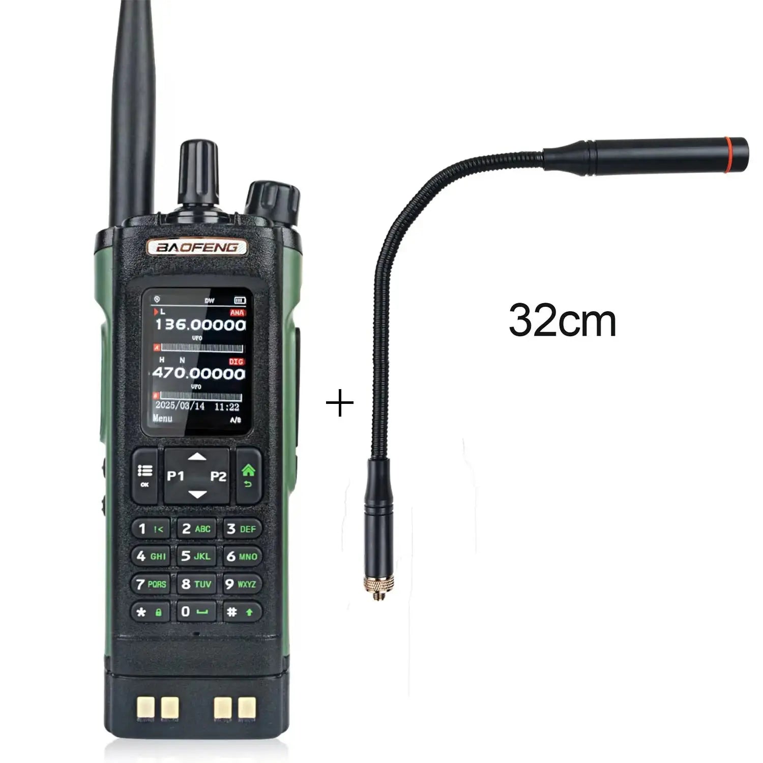 Baofeng DM-32 GPS APRS AES256 Encryption DMR Digital Analog UHF VHF Dual Band 8W Air Band FM Walkie Talkie DM-32UV Ai-TechWorld 