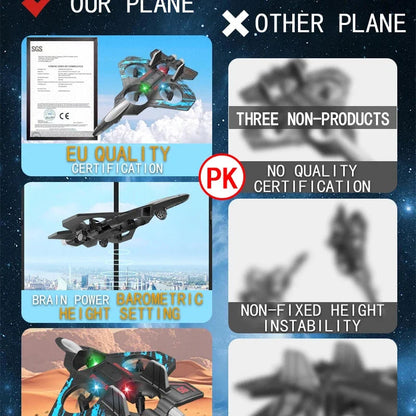 2.4G remote control fighter electric foam glider stunt tumbling UAV hovering helicopter with LED colorful lights aircraft model Ai-TechWorld 