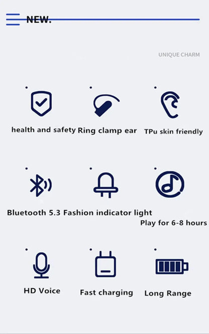Bluetooth Earphone Clip On Monaural Inear Motion Stereo Bone Conduction Gd28 Business Wireless Earphone Mini Monaural Tws Ai-TechWorld 