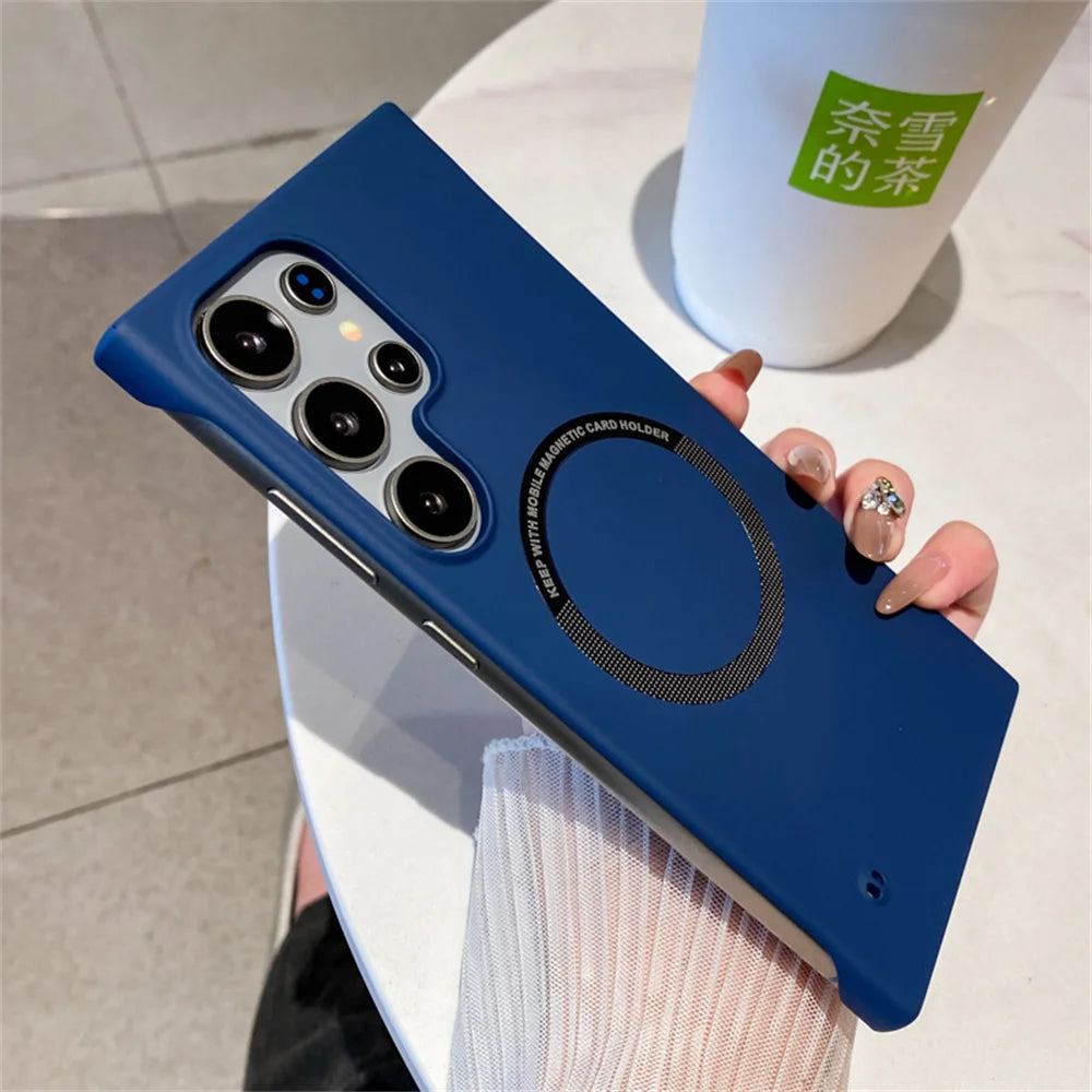 Luxury For Magsafe Thin PC Matte Frameless Phone Case For Samsung S24 S25 Ultra Edge S23 FE S22 S21 S20 S10 S9 Plus Back Cover Ai-TechWorld 