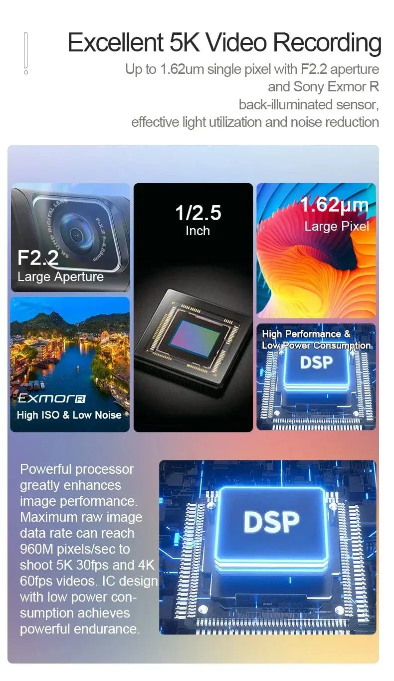 5K 30FPS 4K 60FPS Digital Video Camera, Sensor, 3.5" Touch Screen, Vlogging Ai-TechWorld 