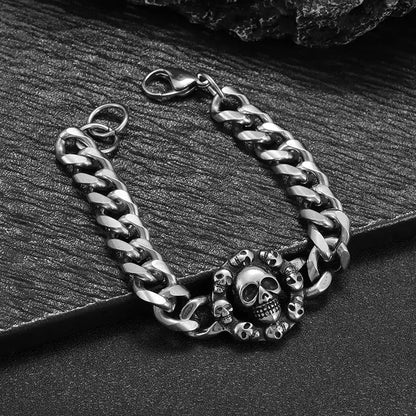 Retro Domineering Lion Head Animal Bracelet for Men Stainless Steel Braided Chain Wristband Bracelet Hip Hop Jewelry Ai-TechWorld 