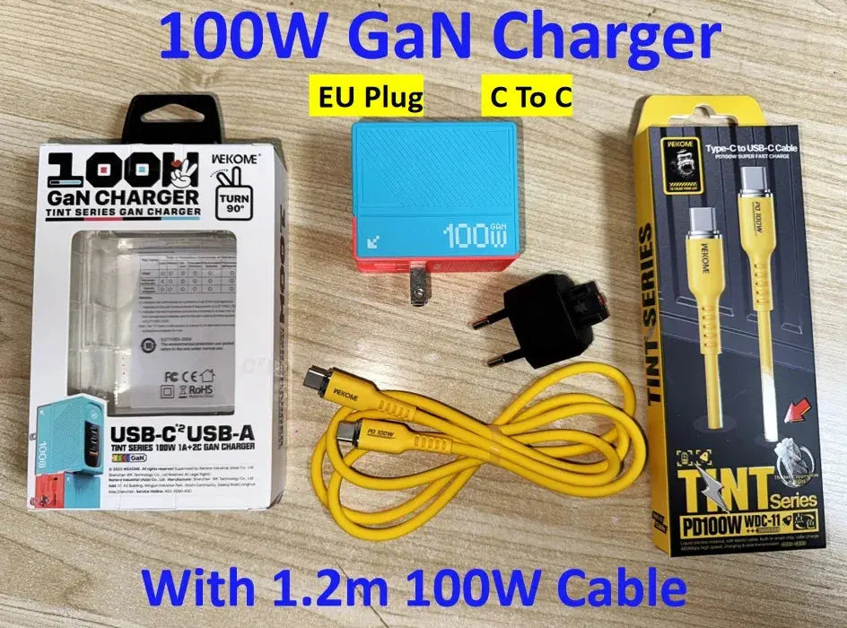 WEKOME GaN 100W Charger High Speed Fast Charging Type C Charger for Xiaomi 13 Samsung s23 ultra iPhone 15 pro max Macbook Pro Ai-TechWorld 