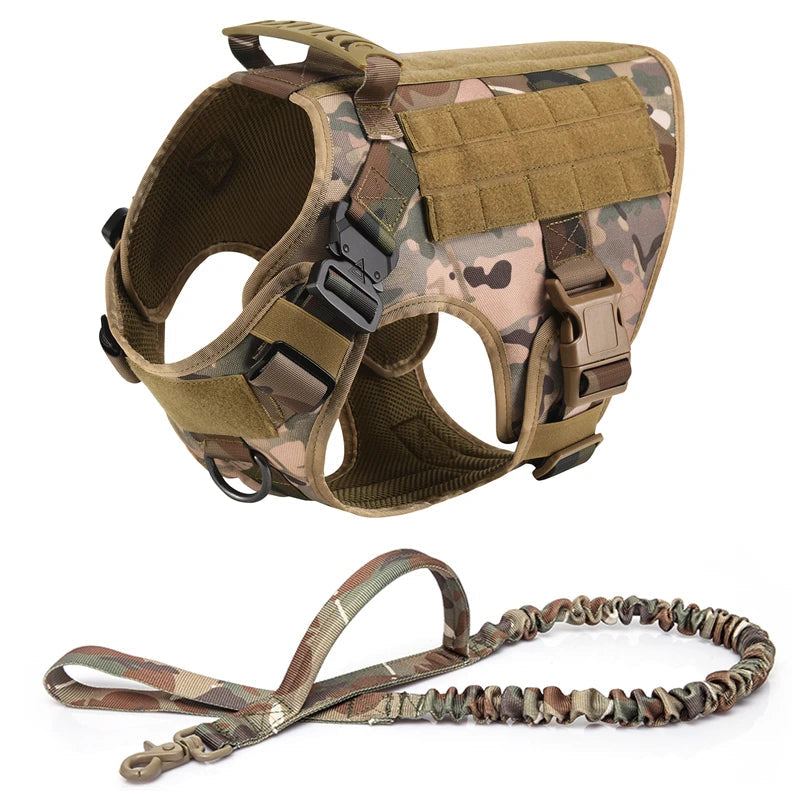 Tactical Military Vest Pet German Shepherd Golden Retriever Tactical  Training Dog Harness and Leash Set For All Breeds Dogs Ai-TechWorld 