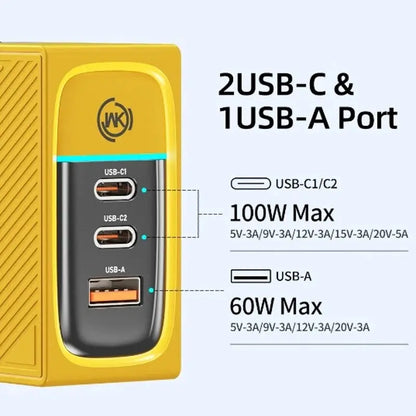 WEKOME GaN 100W Charger High Speed Fast Charging Type C Charger for Xiaomi 13 Samsung s23 ultra iPhone 15 pro max Macbook Pro Ai-TechWorld 