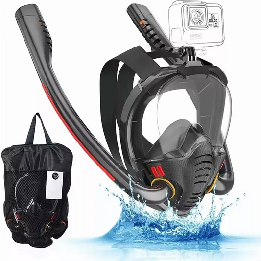 Snorkeling Mask Double Tube Silicone Full Dry Diving Mask Adult Swimming Mask Diving Goggles Self Contained Underwater Breathing Ai-TechWorld 