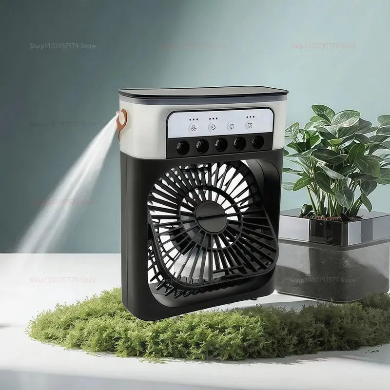 Mini USB Water Mist Fan Portable Air Cooler Humidifier 3 in 1 Air Conditioning Fan 7-Color LED Night Light Office Home Fan Ai-TechWorld 