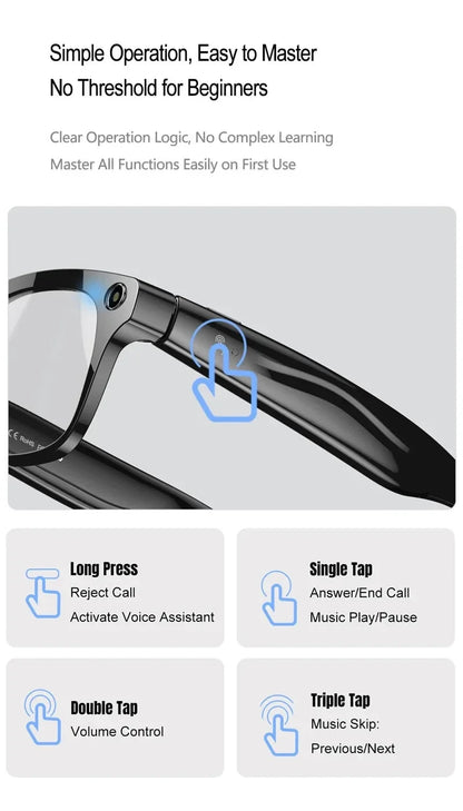 Xiaomi 8K HD AI Smart Glasses Photochromic Multifunction Bluetooth Calling Voice Assistant Music Player Translate Camera Glasses Ai-TechWorld 