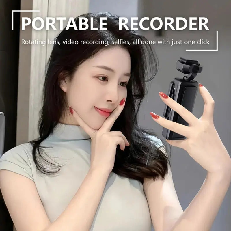 Xiaomi 8K Handheld Sports Camera 180 ° Rotating Mini Portable Anti-shake Camera HD Display WiFi Wearable Night Vision Camera Ai-TechWorld 