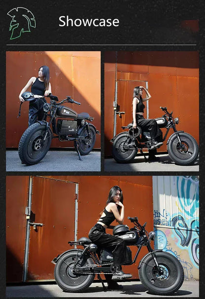 Ebike ZPW Black Warrior 3000W 60V 45AH Camping Motorcycle, Adult Electric Bike 20 Inch Fat Tire Electric Bike Ai-TechWorld 