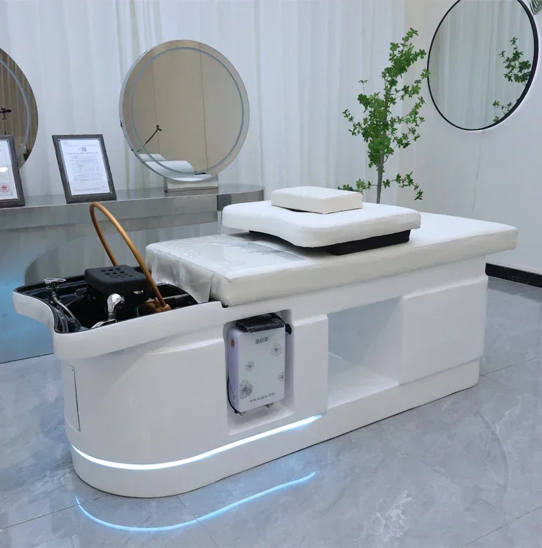 Spa Massage Shampoo Bed for Hair Salon, Commercial Use, Hairdressing Shaving Station, Water Circulation Basin, Beauty Furn, 2025 Ai-TechWorld 