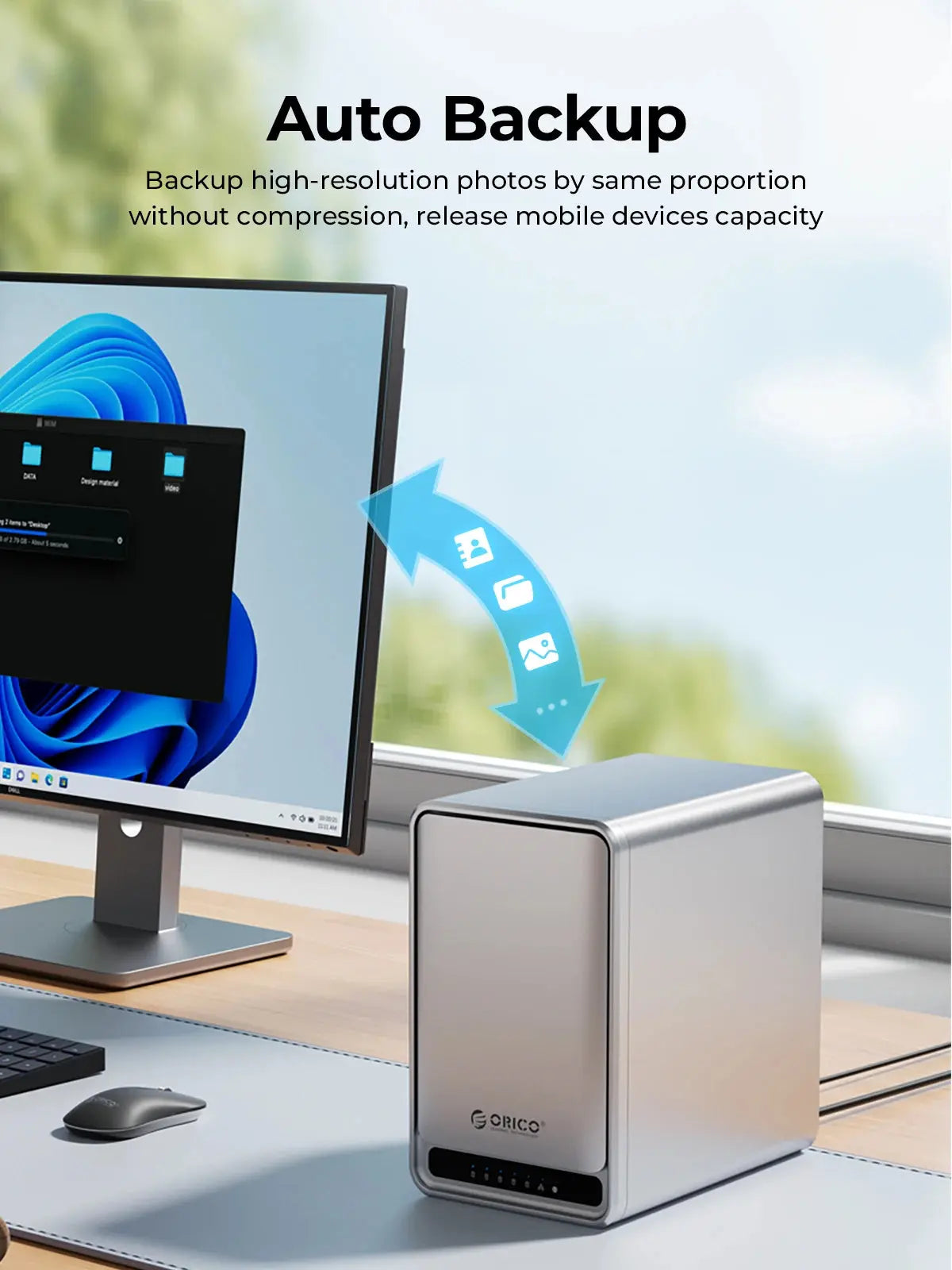 ORICO Personal Network Attached Storage Support Remote Access Share Data Intelligent Classification Automatic Backup 2/5-bay Ai-TechWorld 