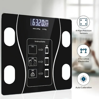 Intelligent Digital Body Scale With Backlit LED Display Screen,Weighing Up To 400 Pounds,Ideal for Weight Management & Fitness Ai-TechWorld 