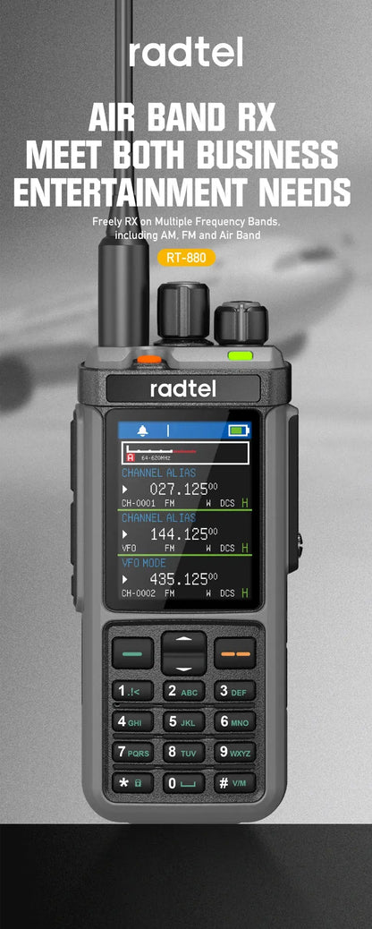 Radtel RT-880G 10w APRS+GPS Ham Radio with Cross Band Repeater Short Wave HF SSB CB  Walkie Talkie  AM USB LSB CW 1024 Channels Ai-TechWorld 