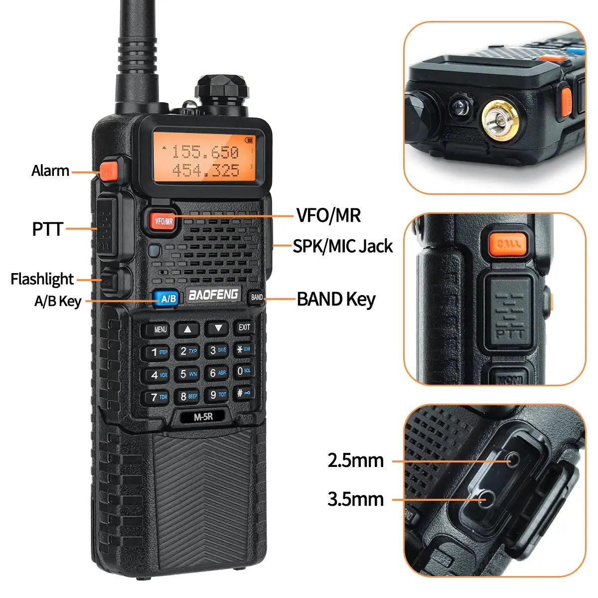 2X BAOFENG M-5R 8W Walkie Talkie 3800mAh Battery Multi Band AM Type-C USB Copy Upgraded UV-5R UV5R Long Range Two Way Ham Radio Ai-TechWorld 