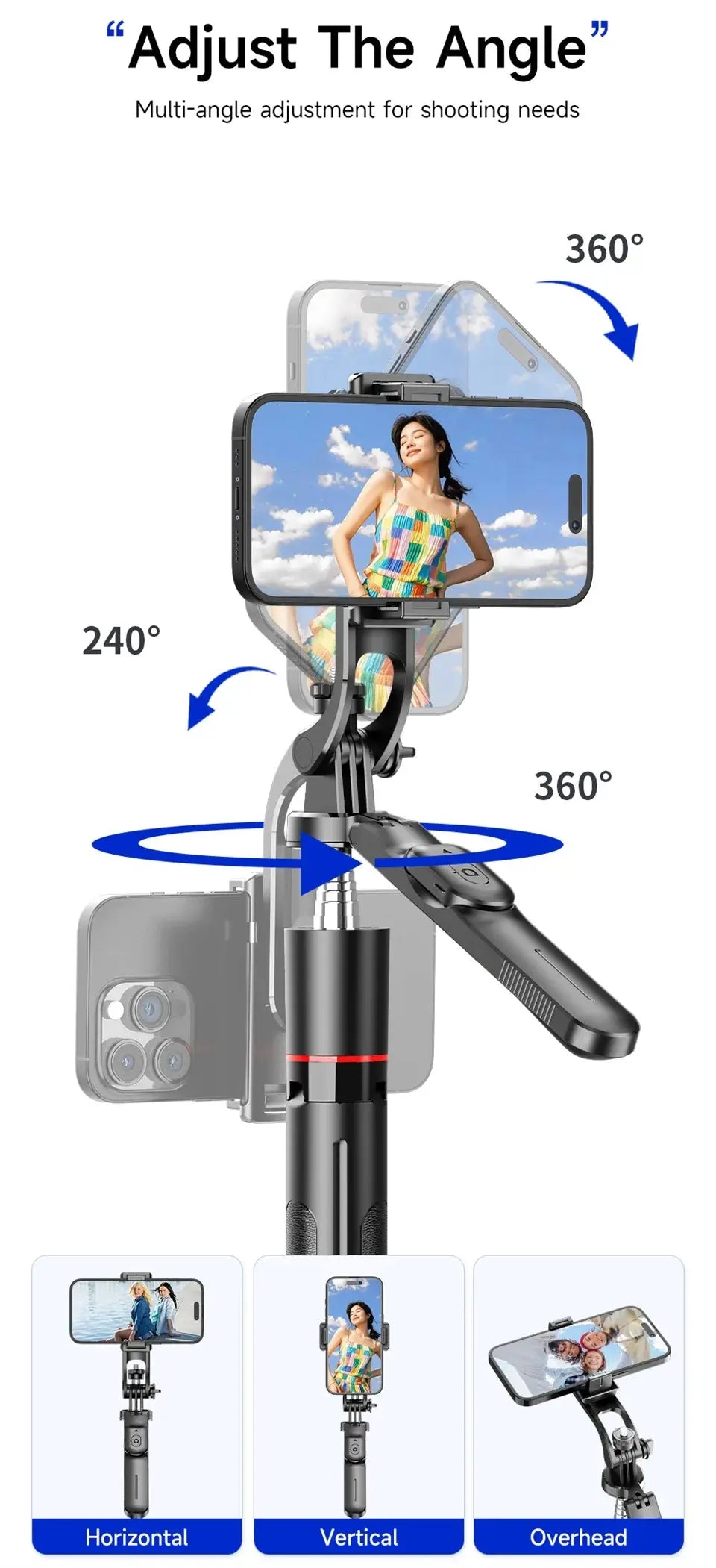 MEUYAG Selfie Stick Tripod with 1708mm Long Monopod Fill Light, Bluetooth Remote, 360° Rotation, 1/4 Interface, for mobile phone Ai-TechWorld 